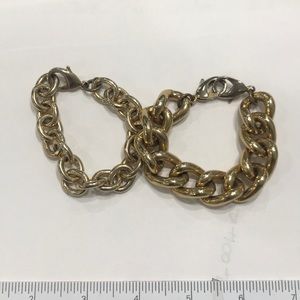 2 18k gold plated link bracelets